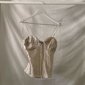 Satin Bustier Tie Strap Top